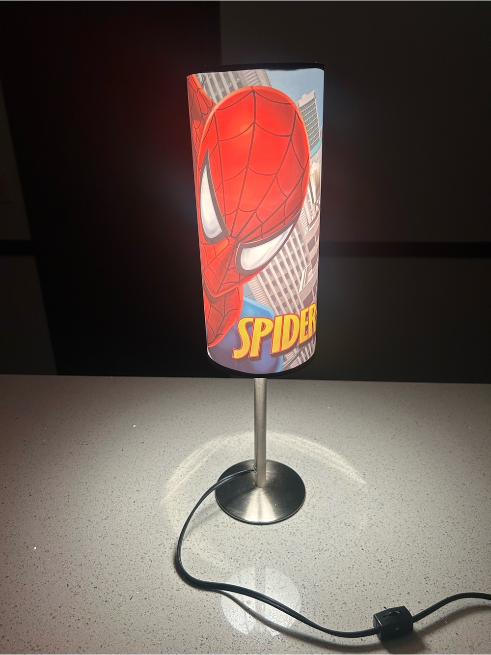 Marvel Spider-Man Red and Blue Cylinder Table Lamp Shade